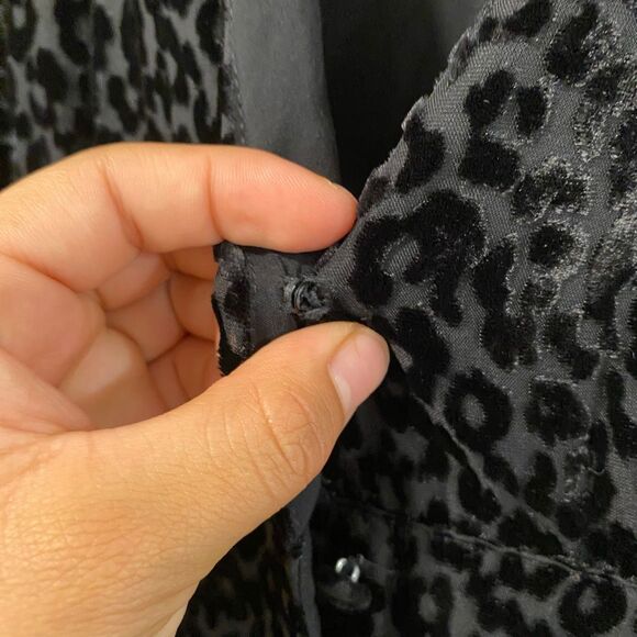 NWT The Kooples Paris Flocked Leopard Velvet Dress Black • Size 4 - Picture 14 of 16